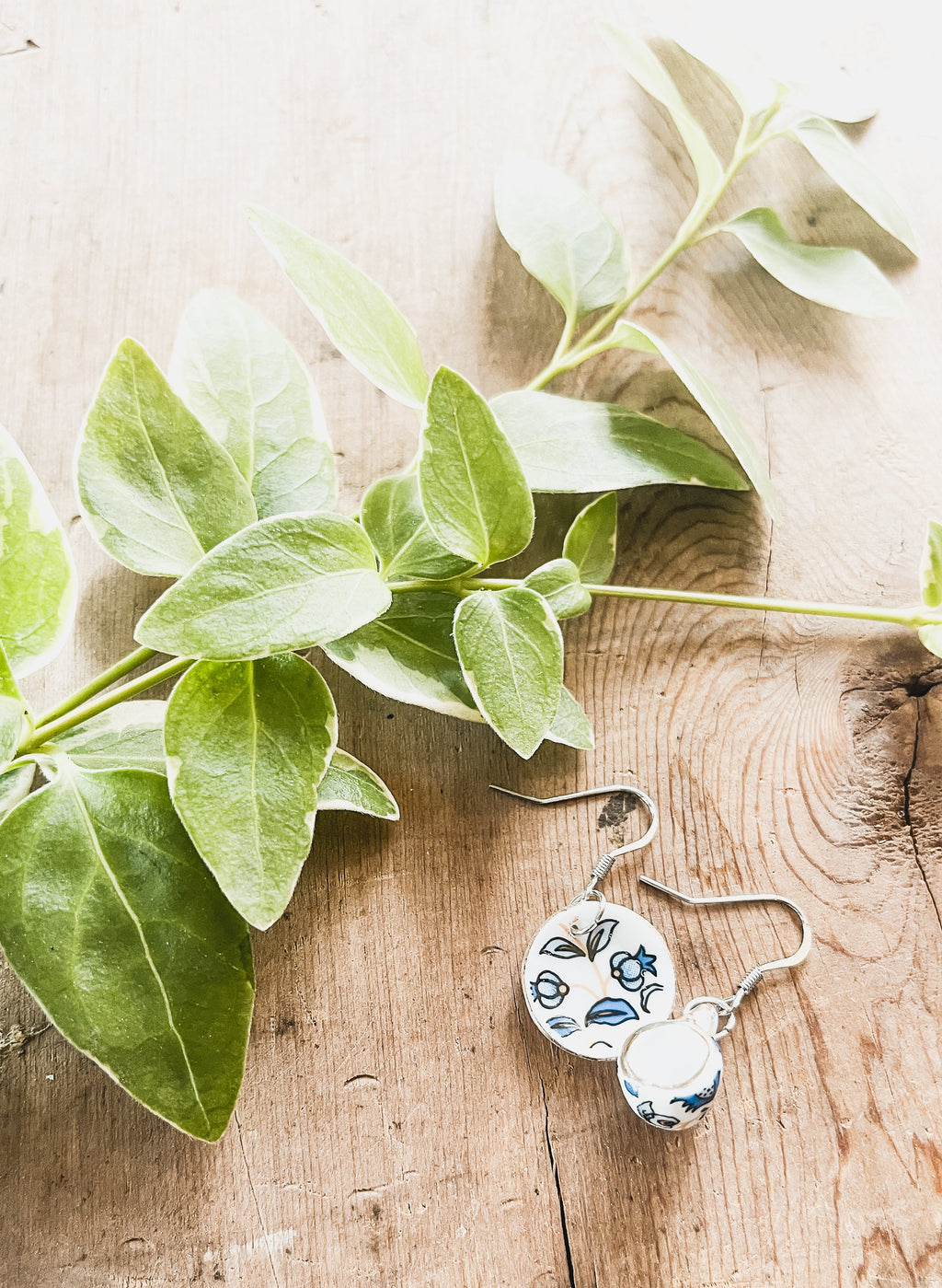 Tea Cup Earrings - Blue