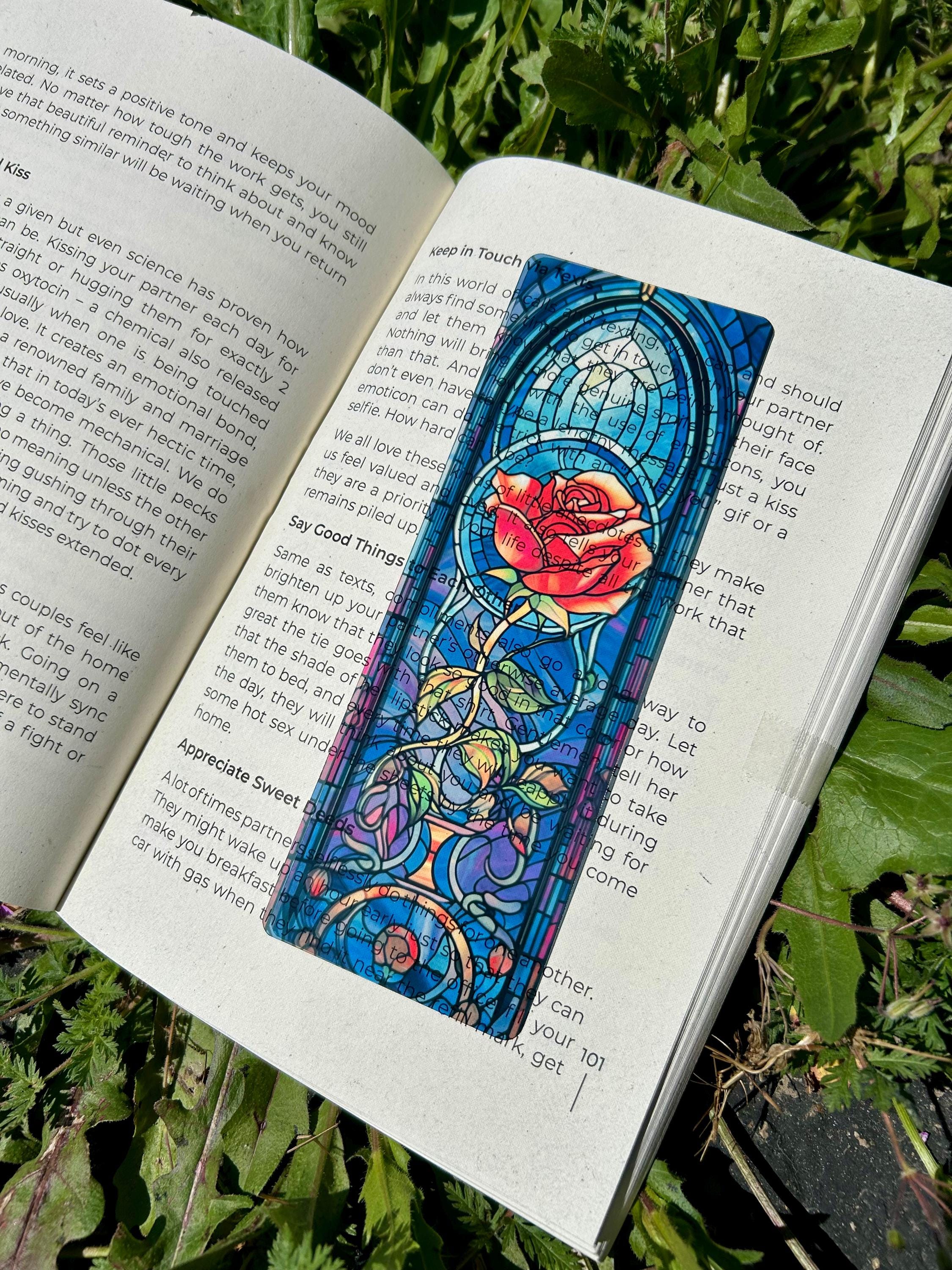Stained Glass Rose Bookmark