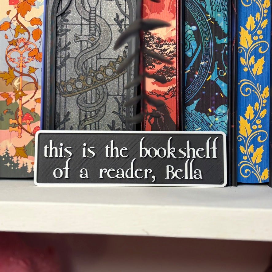 This is the bookshelf of a reader, Bella