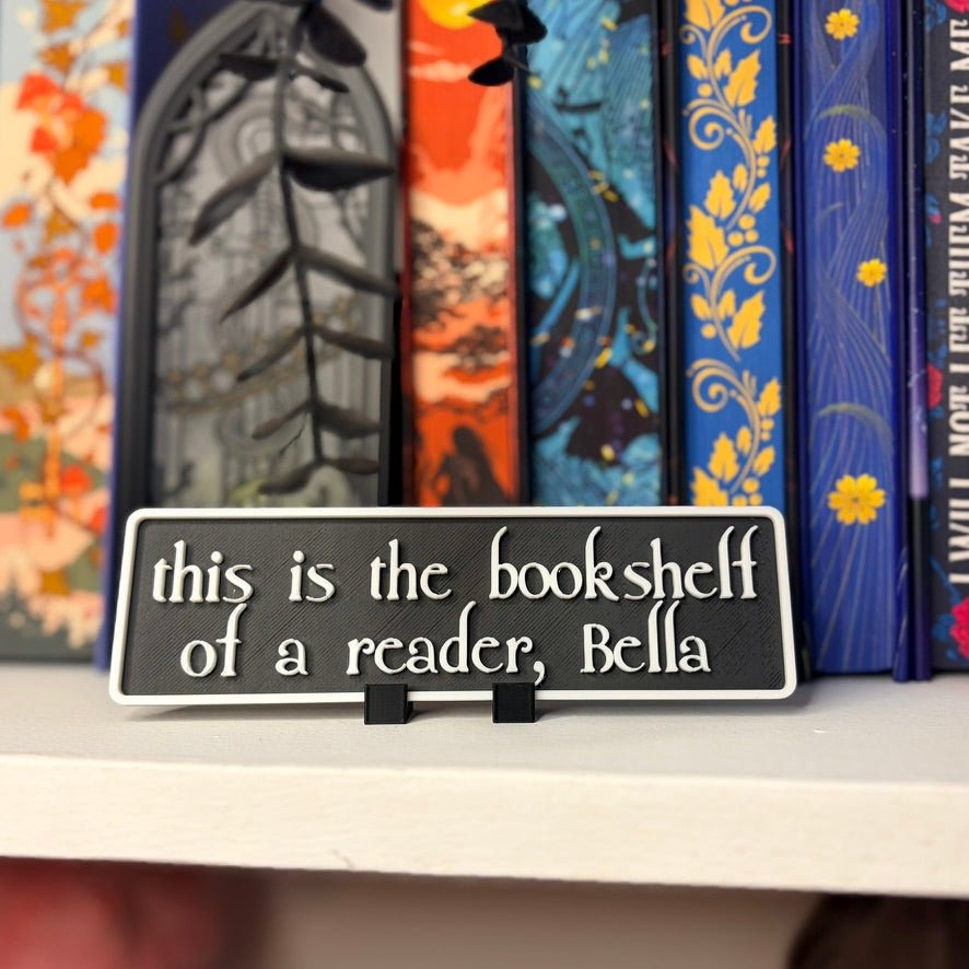 This is the bookshelf of a reader, Bella