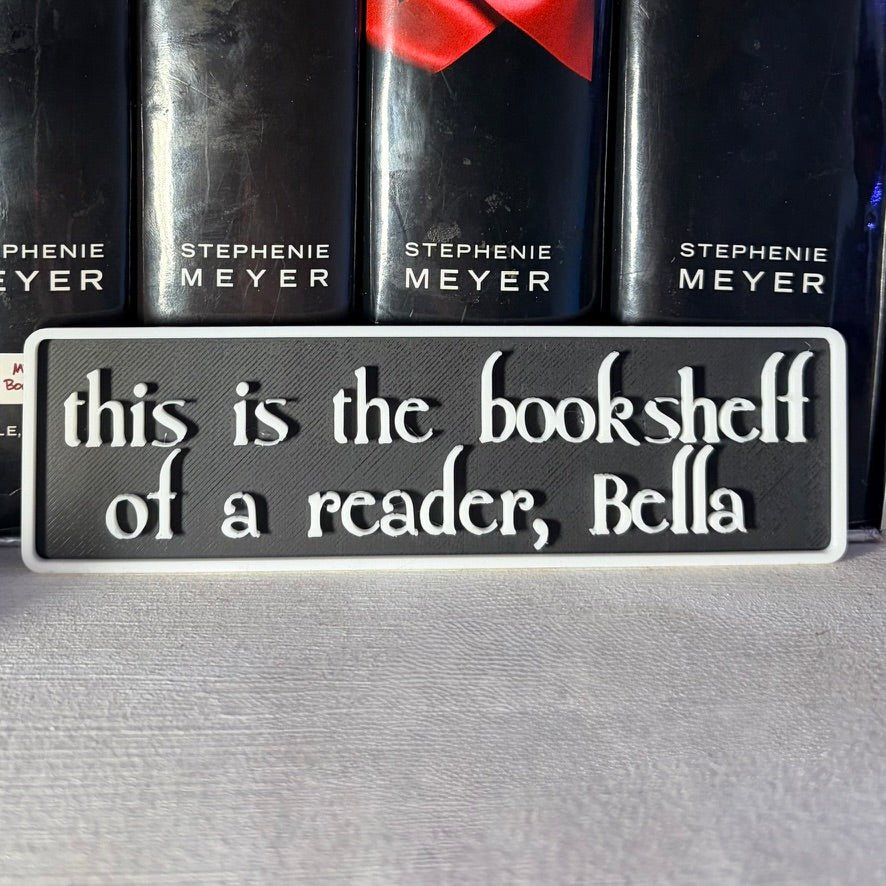 This is the bookshelf of a reader, Bella