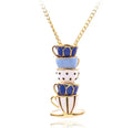 Mad Hatter Tea Cup Necklace - Dark