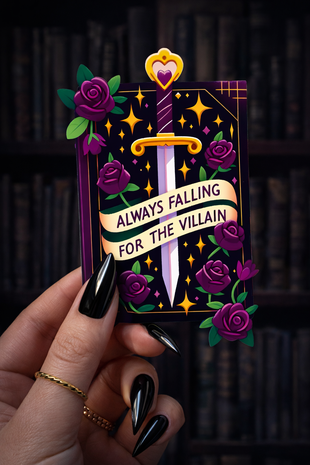 Always Falling For The Villian Vinyl Bookish Sticker