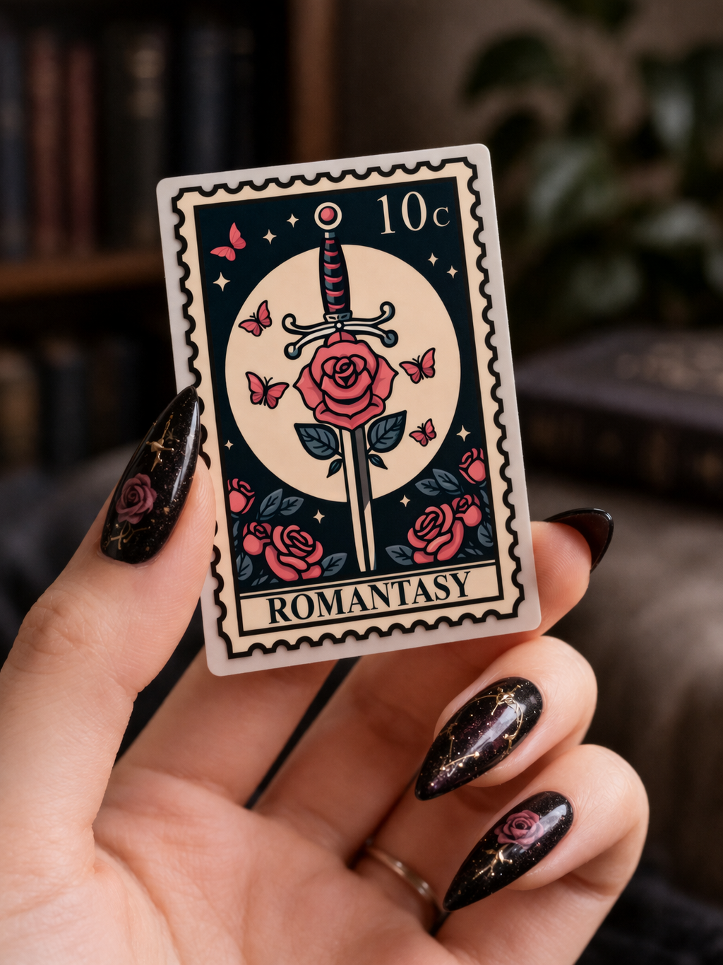 Romantasy Dagger Stamp Vinyl Bookish Sticker