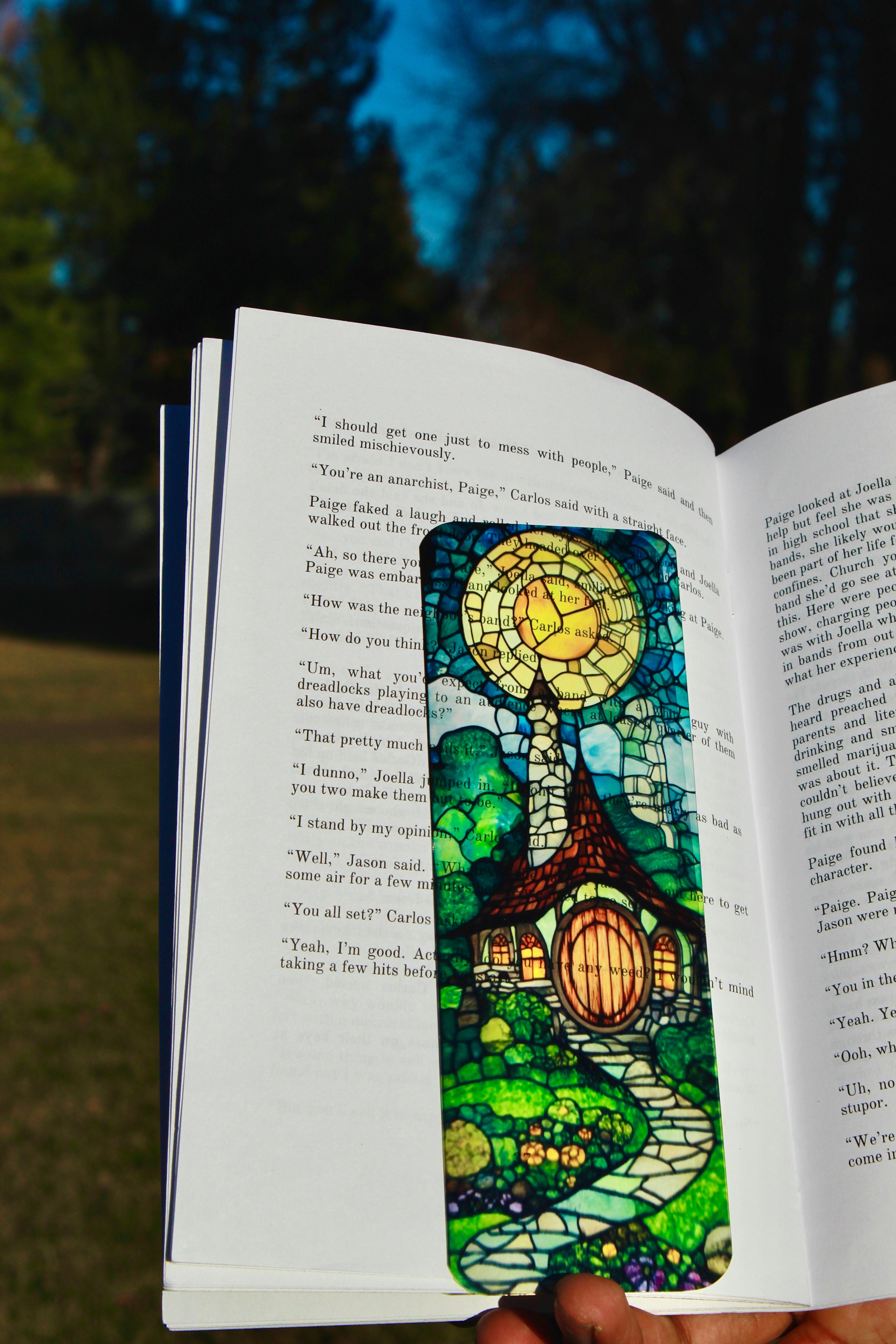 Cozy Cottage Stained Glass Bookmark