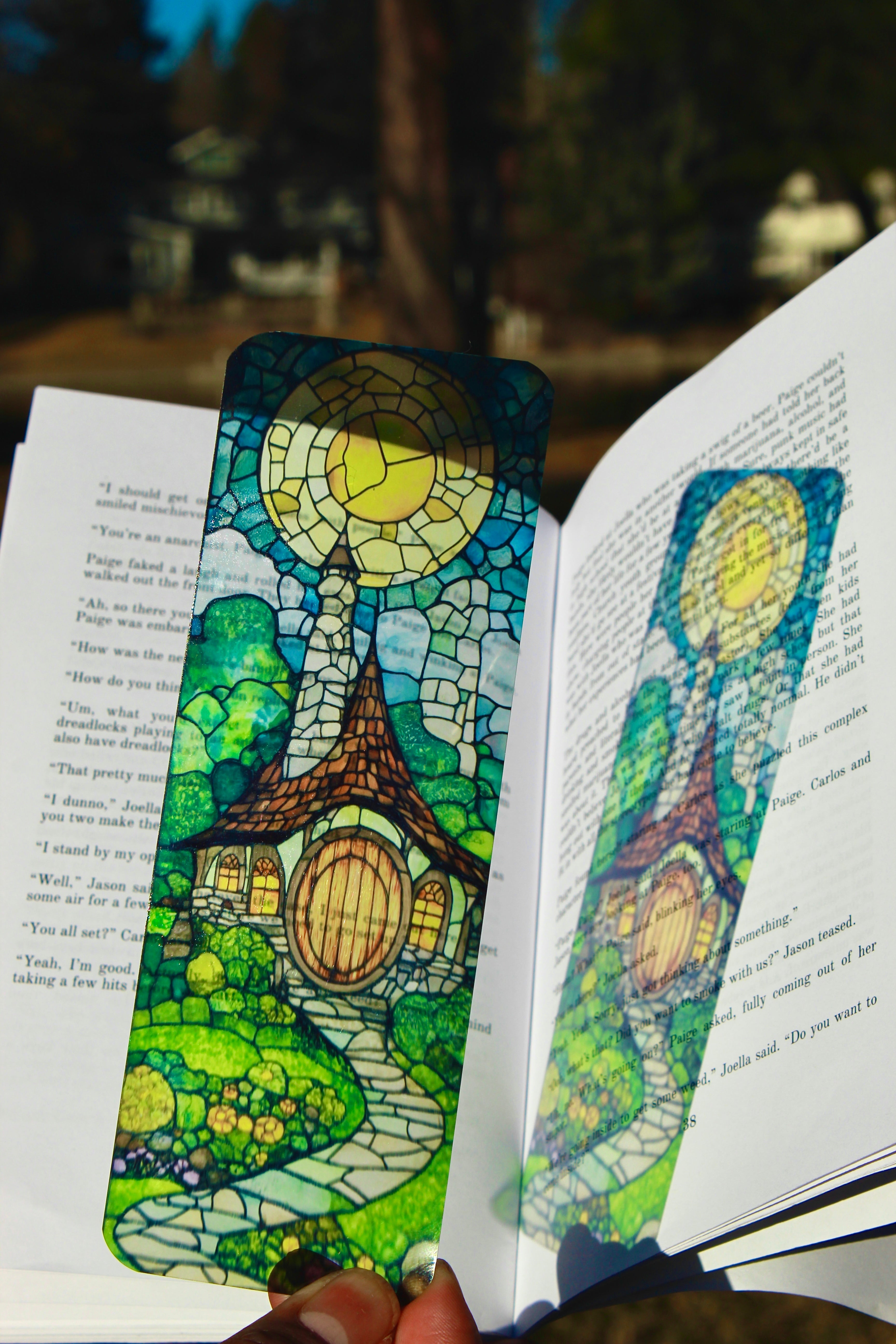 Cozy Cottage Stained Glass Bookmark