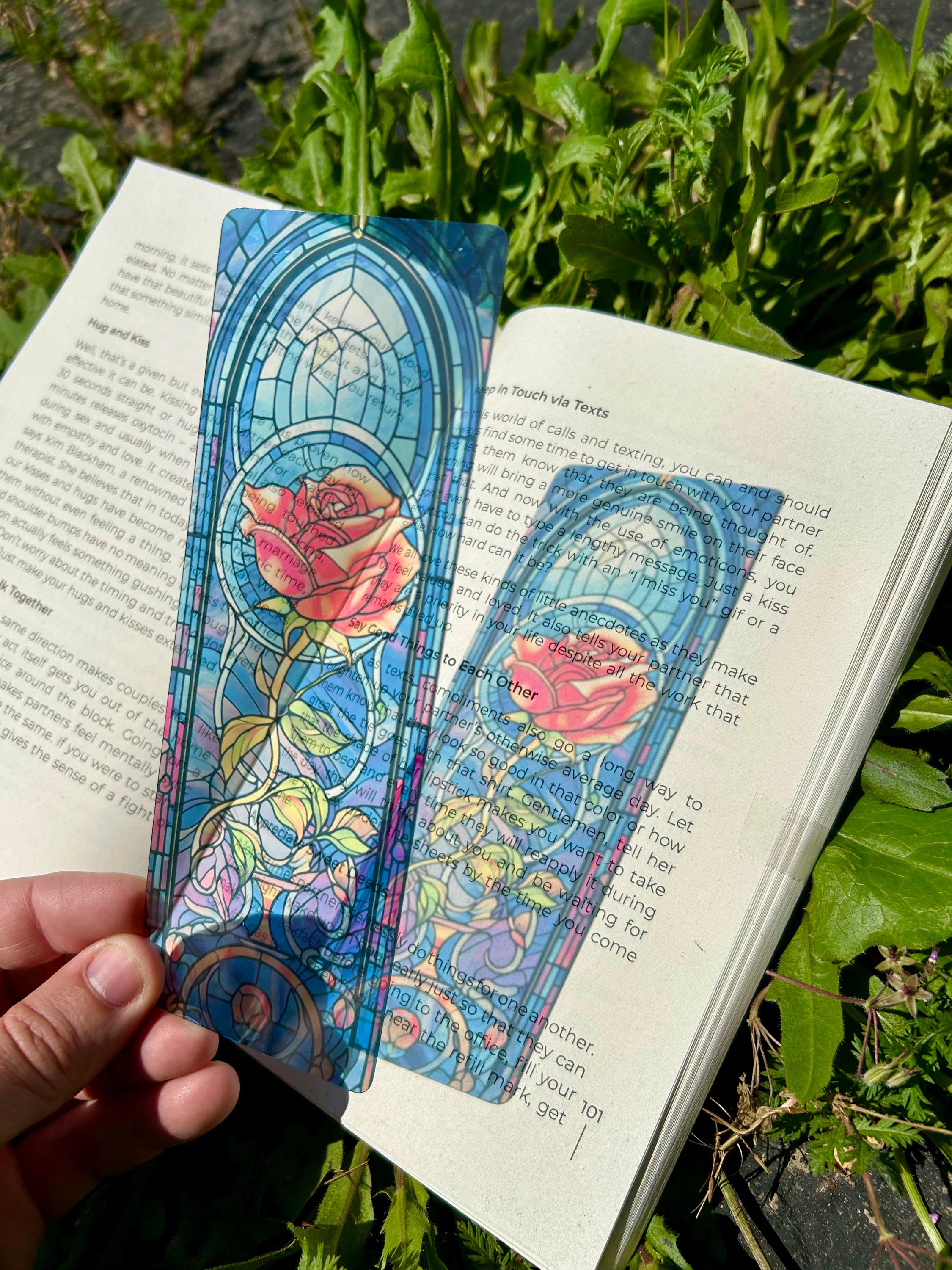 Stained Glass Rose Bookmark